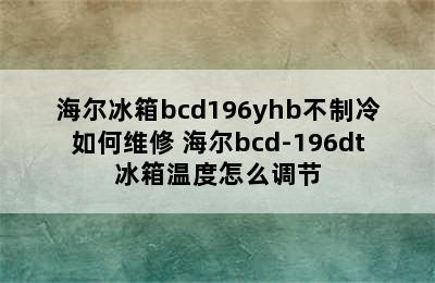 海尔冰箱bcd196yhb不制冷如何维修 海尔bcd-196dt冰箱温度怎么调节